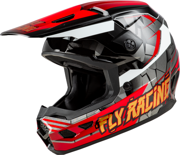 FLY RACING YOUTH KINETIC SCORCHED HELMET RED/BLACK/WHITE YS - A0030639YS