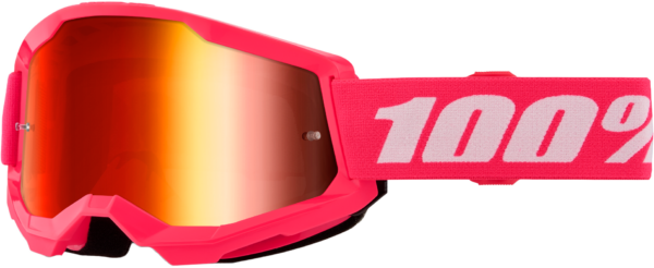 100-PERCENT STRATA 2 JUNIOR GOGGLE PINK MIRROR RED LENS - 50032-00011