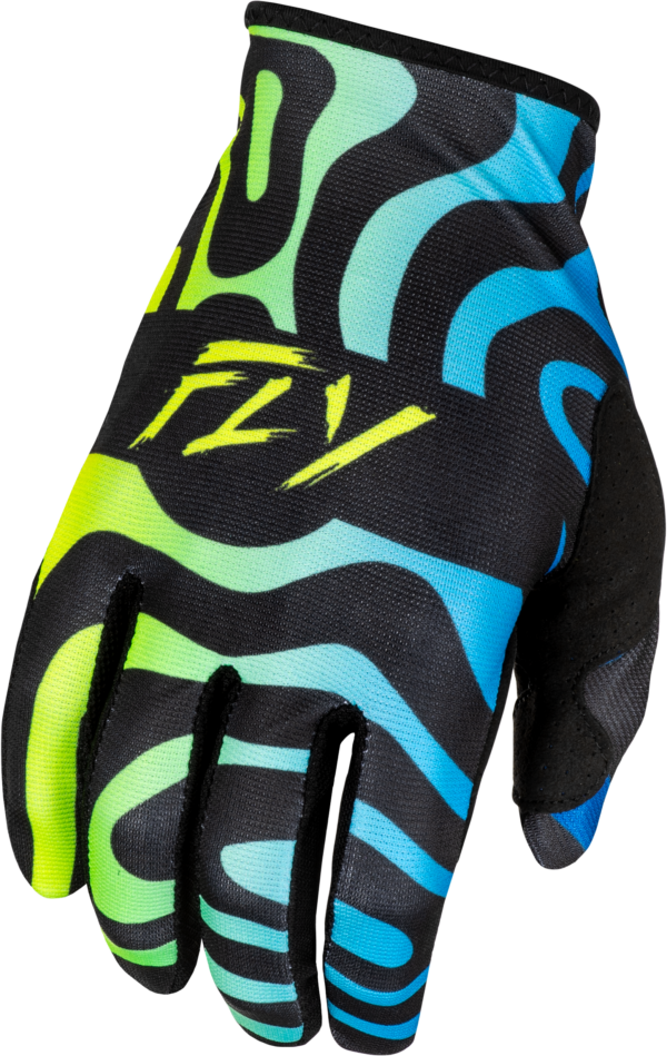 FLY RACING YOUTH LITE ZEN GLOVES BLACK/BLUE/HI-VIS YL - 378-740YL