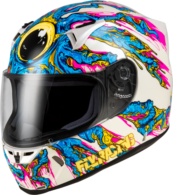 FLY RACING REVOLT SPACE CREEP HELMET LIGHT BLUE/WHITE/PINK 2X - 73-83862X