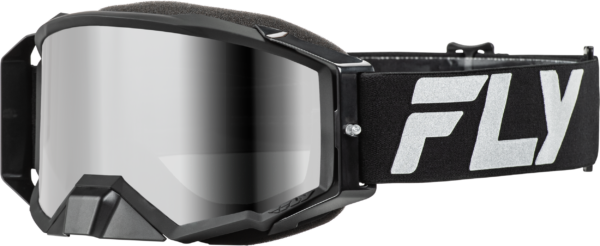 FLY RACING ZONE ELITE GOGGLE BLACK/SILVER W/ SILVER MIRROR/SMOKE LENS - 37-51905