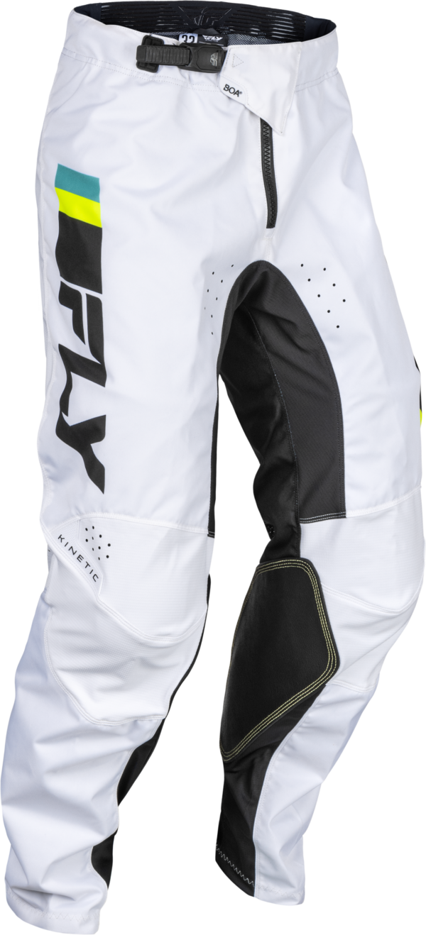 FLY RACING KINETIC PRIX PANTS WHITE/BLACK/HI-VIS SZ 34 - 377-43334