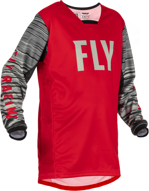 FLY RACING YOUTH KINETIC WAVE JERSEY RED/GREY YM - 375-527YM