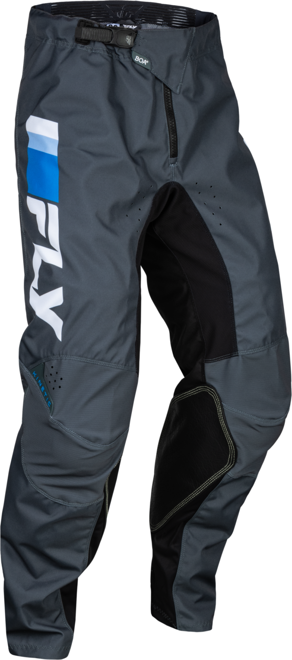 FLY RACING YOUTH KINETIC PRIX PANTS BRIGHT BLUE/CHARCOAL/WHT SZ 18 - 377-43018