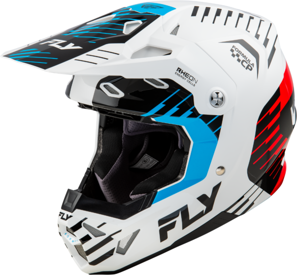 FLY RACING FORMULA CP SLICE HELMET WHITE/RED/CYAN 2X - 73-00522X