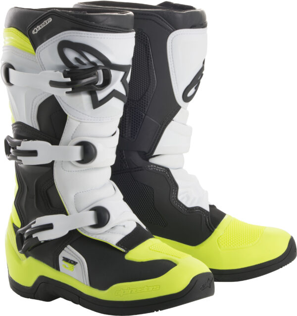 ALPINESTARS TECH 3S BOOTS BLACK/WHITE/YELLOW SZ 06 - 2014018-125-6