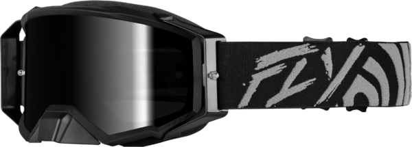 FLY RACING ZONE ELITE GOGGLE GREY/BLACK W/ BLACK MIRROR/SMOKE LENS - 37-5516