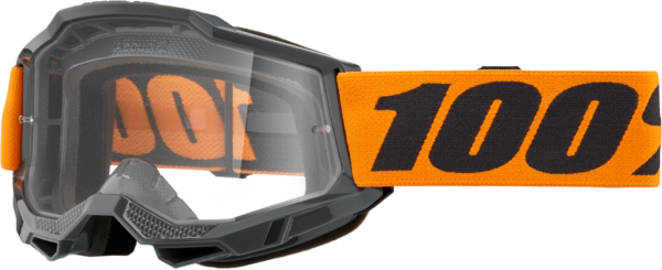 100-PERCENT STRATA 2 GOGGLE NEON ORANGE CLEAR LENS - 50027-00015