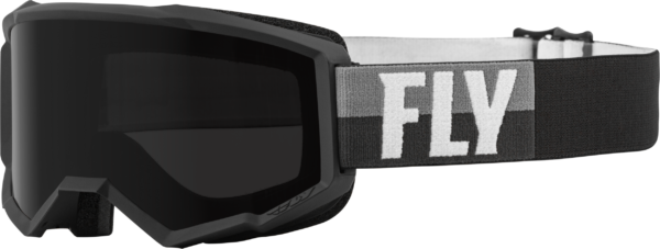 FLY RACING ZONE W/C GOGGLE BLACK/WHITE W/DARK SMOKE HYDROPHOC LENS - 37-51672