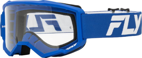 FLY RACING FOCUS GOGGLE BLUE/WHITE W/ CLEAR LENS - 37-51153