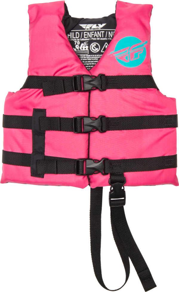 FLY RACING CHILD FLOTATION VEST NEON PINK/TEAL - 221-30320