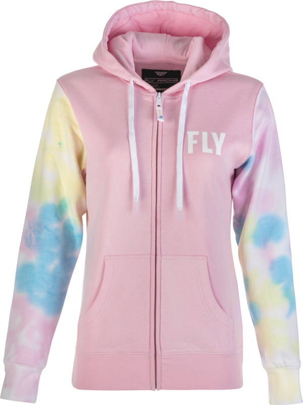 FLY RACING WOMEN'S FLY TIE-DYE ZIP UP HOODIE PINK/YELLOW/BLUE MD - 358-0071M