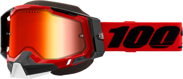 100-PERCENT RACECRAFT 2 SNOWMOBILE GOGGLE RED MIRROR RED LENS - 50012-00003