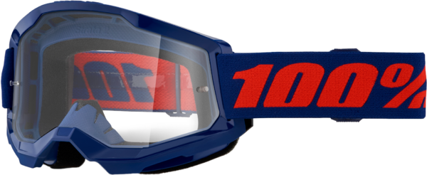 100-PERCENT STRATA 2 GOGGLE NAVY CLEAR LENS - 50027-00021