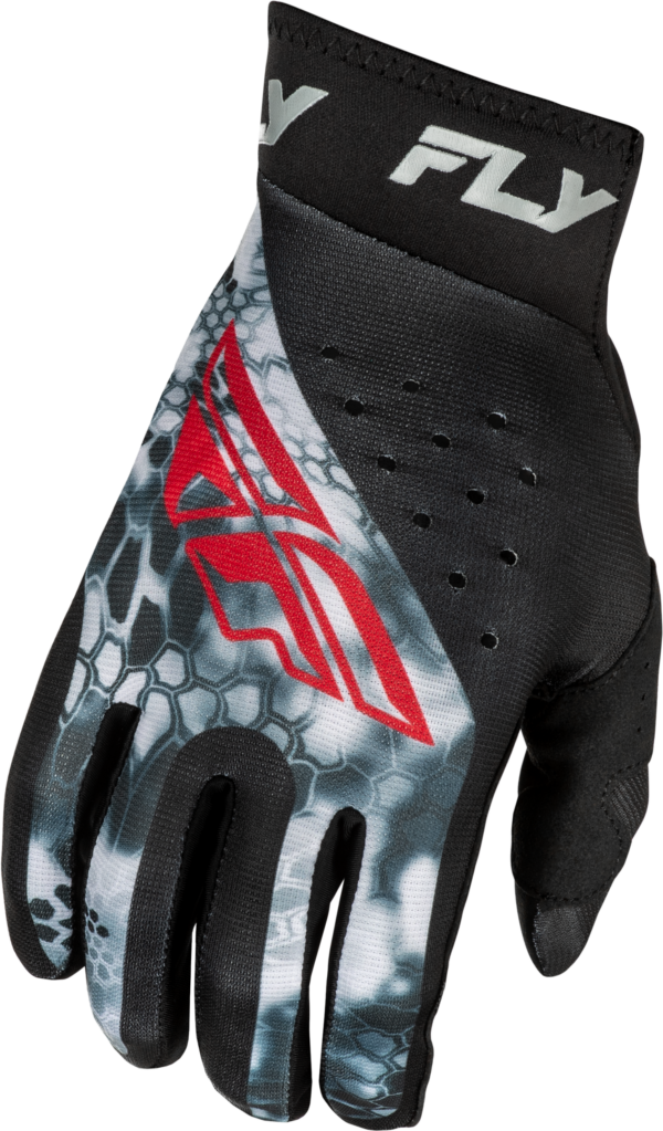 FLY RACING PRO LITE KRYPTEK GLOVES BLACK/RED/GREY XS - 378-047XS