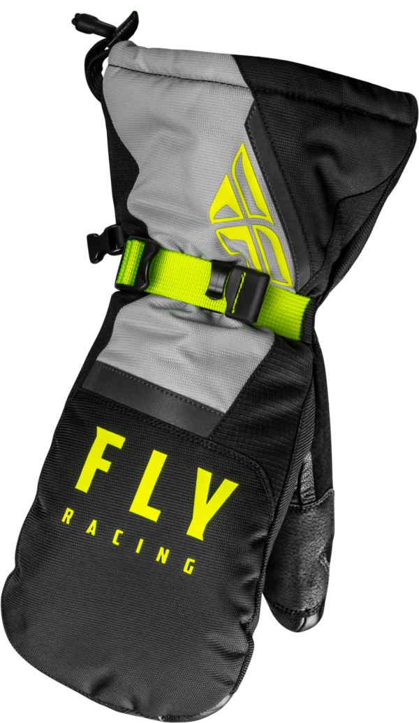 FLY RACING CASCADE MITTENS BLACK/GREY/HI-VIS LG - 363-3931L