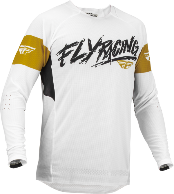 FLY RACING EVOLUTION DST L.E. BRAZEN JERSEY WHITE/GOLD/BLACK LG - 376-124L