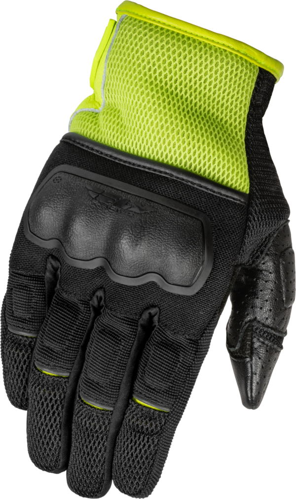 FLY RACING COOLPRO FORCE GLOVES BLACK/HI-VIS MD - 476-4128M