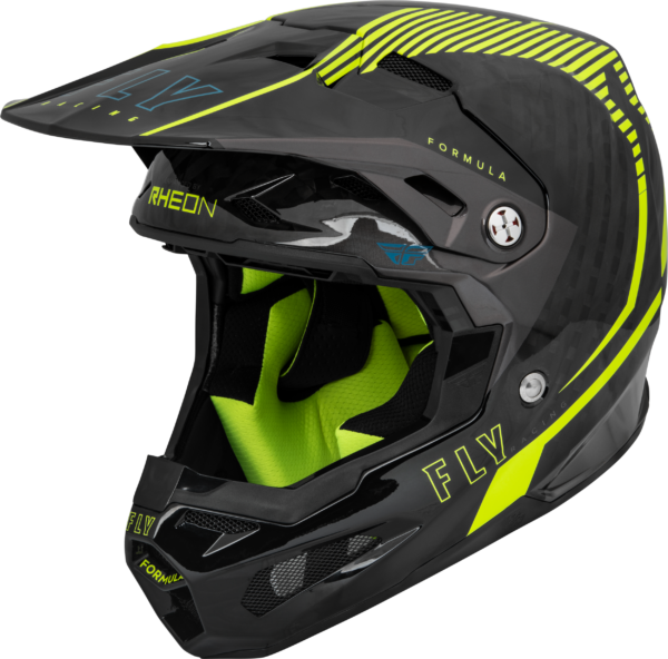 FLY RACING YOUTH FORMULA CARBON TRACER HELMET HI-VIS/BLACK YL - 73-4442YL