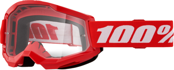 100-PERCENT STRATA 2 GOGGLE RED CLEAR LENS - 50027-00018