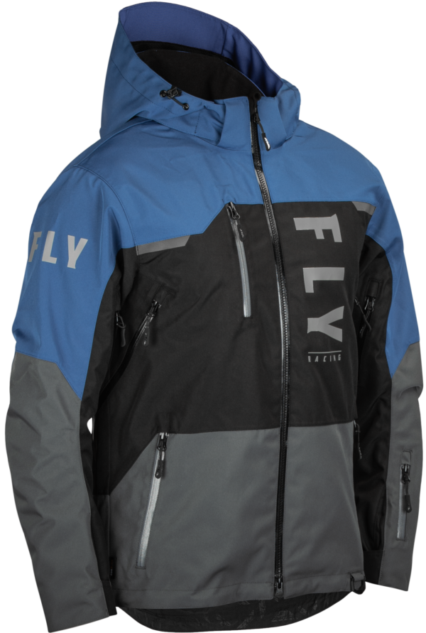 FLY RACING CARBON JACKET BLACK/GREY/BLUE XL - 470-5202X