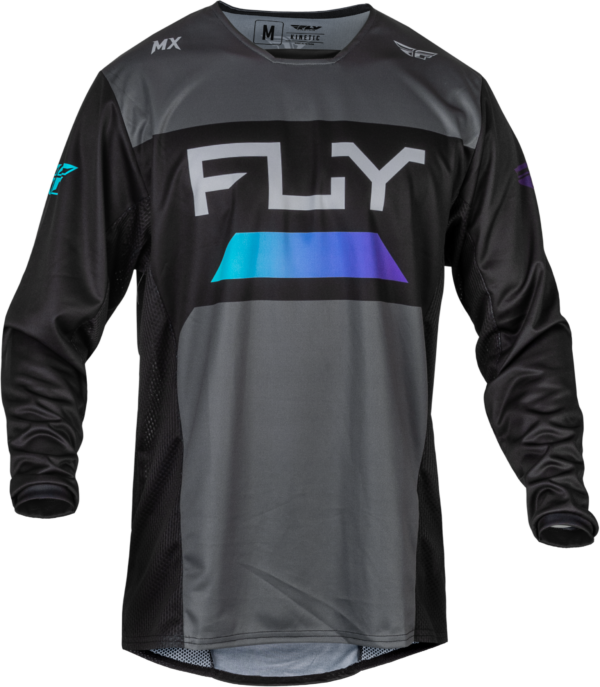 FLY RACING KINETIC RELOAD JERSEY CHARCOAL/BLACK/BLUE IRIDIUM SM - 377-520S