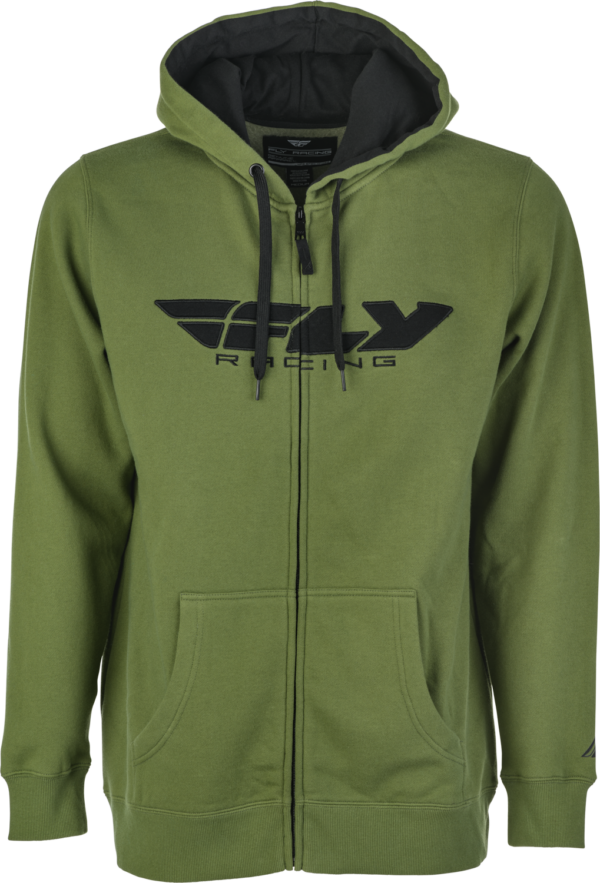 FLY RACING FLY CORPORATE ZIP UP HOODIE OLIVE MD - 354-0192M