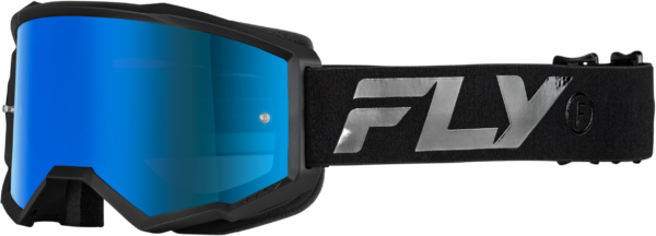 FLY RACING ZONE GOGGLE BLACK/BLACK W/ SKY BLUE MIRROR/SMOKE LENS - 37-51525