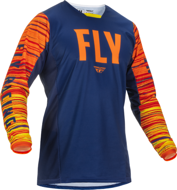 FLY RACING KINETIC WAVE JERSEY NAVY/ORANGE LG - 375-521L