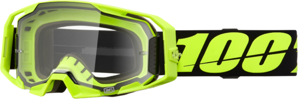 100-PERCENT ARMATIC GOGGLE NEON YELLOW CLEAR LENS - 50059-00004