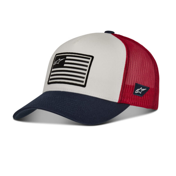 ALPINESTARS FLAG SNAPBACK HAT WHITE/NAVY/RED O/S - 1211-81013-2074-OS