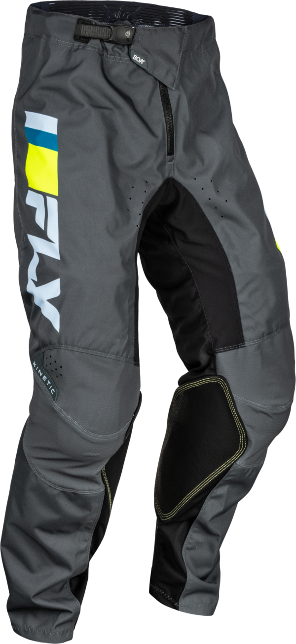 FLY RACING YOUTH KINETIC PRIX PANTS ICE GREY/CHARCOAL/HI-VIS SZ 18 - 377-43118