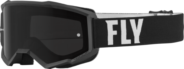 FLY RACING FOCUS SAND GOGGLE BLACK/WHITE W/ DARK SMOKE LENS - 37-51147