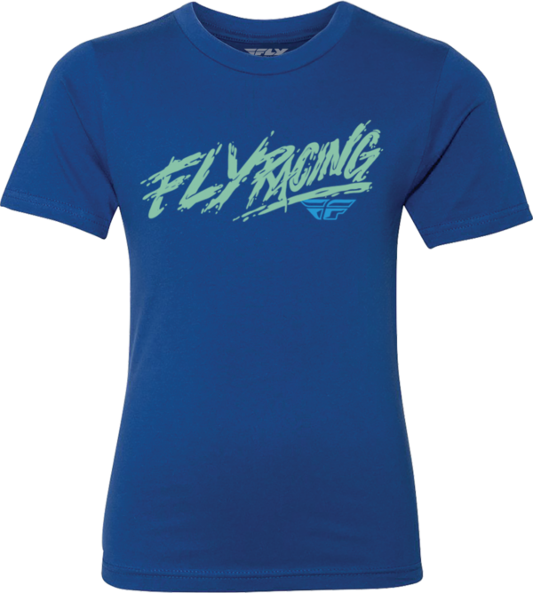 FLY RACING YOUTH FLY KHAOS TEE BLUE YL - 352-0021YL