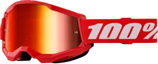 100-PERCENT STRATA 2 JUNIOR GOGGLE RED MIRROR RED LENS - 50032-00012