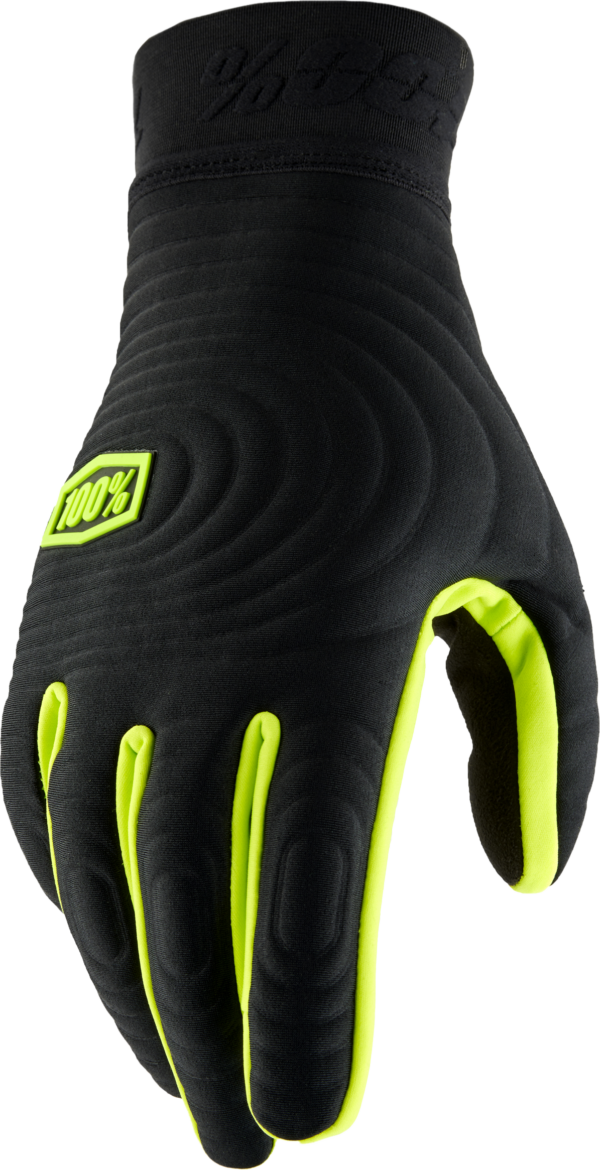 100-PERCENT BRISKER XTREME GLOVES BLACK/FLUO YELLOW SM - 10030-00001