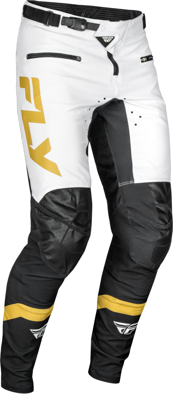 FLY RACING YOUTH RAYCE BICYCLE PANTS WHITE/BLACK/GOLD SZ 26 - 378-06526