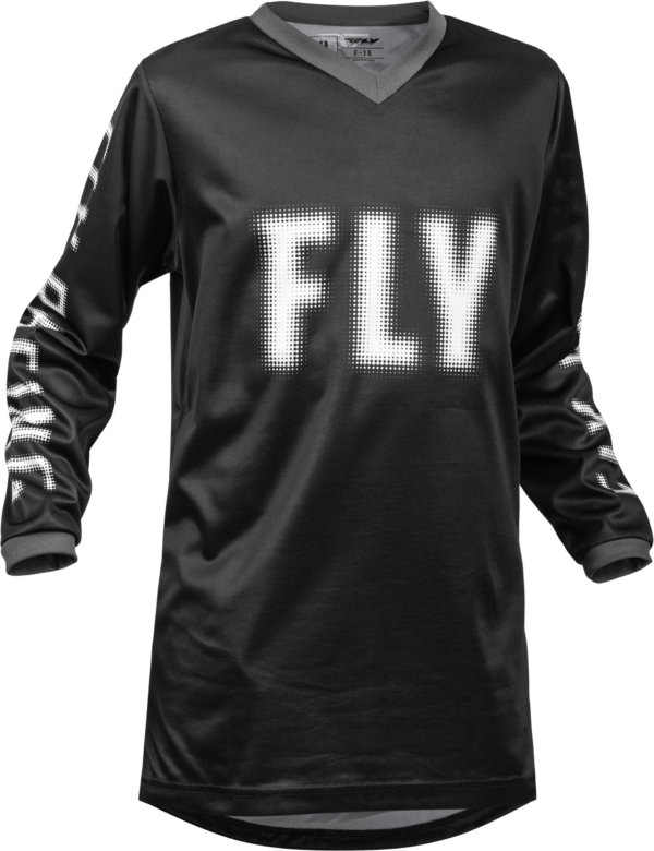 FLY RACING YOUTH F-16 JERSEY BLACK/WHITE YS - 376-222YS