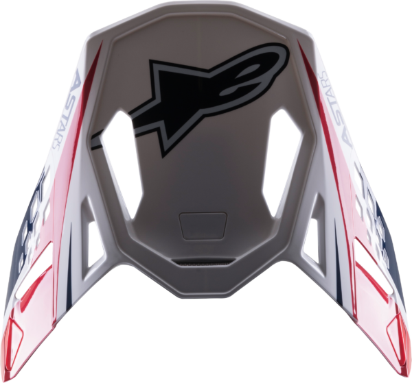 ALPINESTARS S-M10 CARBON META2 VISOR WHITE/RED/BLUE GLOSSY - 8981122-2378-OS