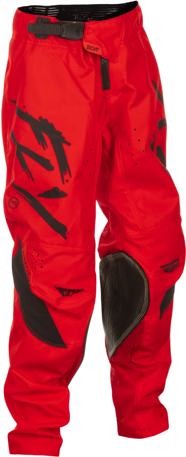 FLY RACING KINETIC STOKE PANT CA/NY RED/BLACK SZ 18 - C378-53718