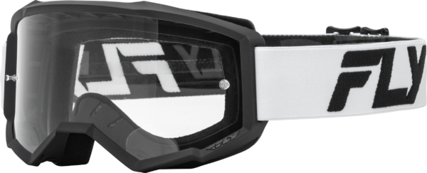 FLY RACING FOCUS GOGGLE WHITE/BLACK W/ CLEAR LENS - 37-51158