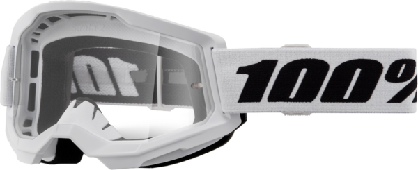 100-PERCENT STRATA 2 GOGGLE WHITE CLEAR LENS - 50027-00019