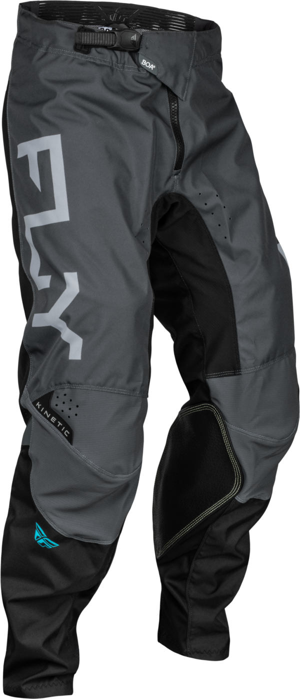 FLY RACING KINETIC RELOAD PANTS CHARCOAL/BLK/BLU IRIDIUM SZ 28 - 377-53028