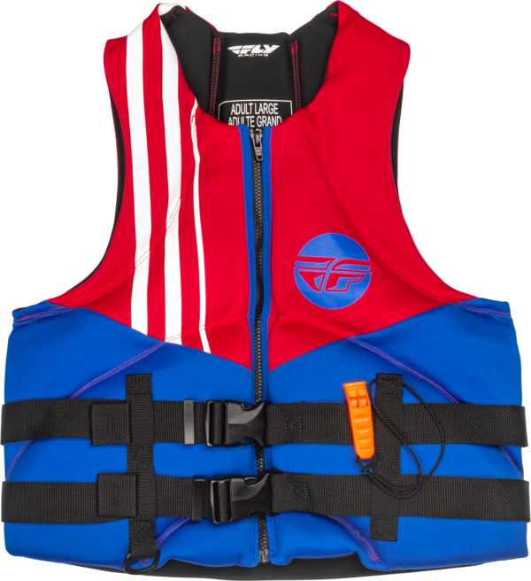 FLY RACING NEOPRENE FLOTATION VEST RED/WHITE/BLUE LG - 221-30402L