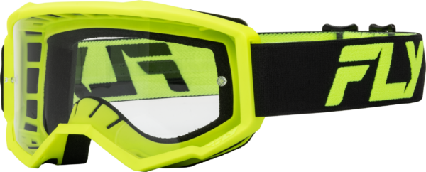 FLY RACING YOUTH FOCUS GOGGLE BLK/HI-VIS W/ CLEAR LENS - 37-51150Y