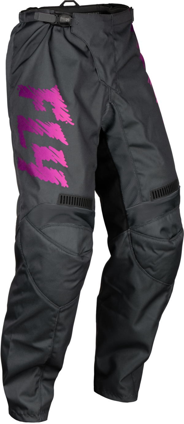 FLY RACING YOUTH F-16 PANTS GREY/CHARCOAL/PINK SZ 18 - 377-23018