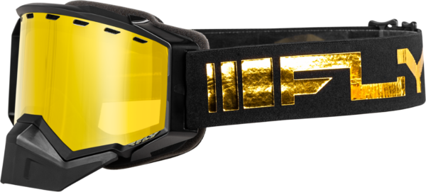 FLY RACING ZONE SNOW GOGGLE BLACK/GOLD W/ GOLD MIRROR/YELLOW LENS - FLB-24Z1