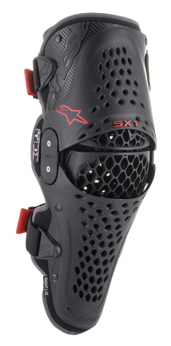 ALPINESTARS SX-1 V2 KNEE PROTECTOR BLACK/RED SM/MD - 6506321-13-S/M