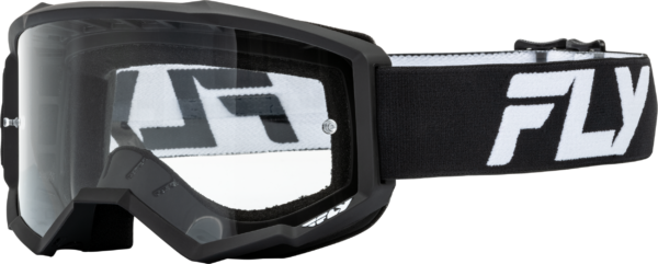 FLY RACING FOCUS GOGGLE BLACK/WHITE W/ CLEAR LENS - 37-51152