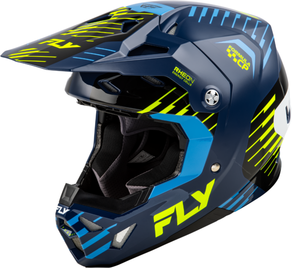 FLY RACING FORMULA CP SLICE HELMET NAVY/HI-VIS/WHITE MD - 73-0050M